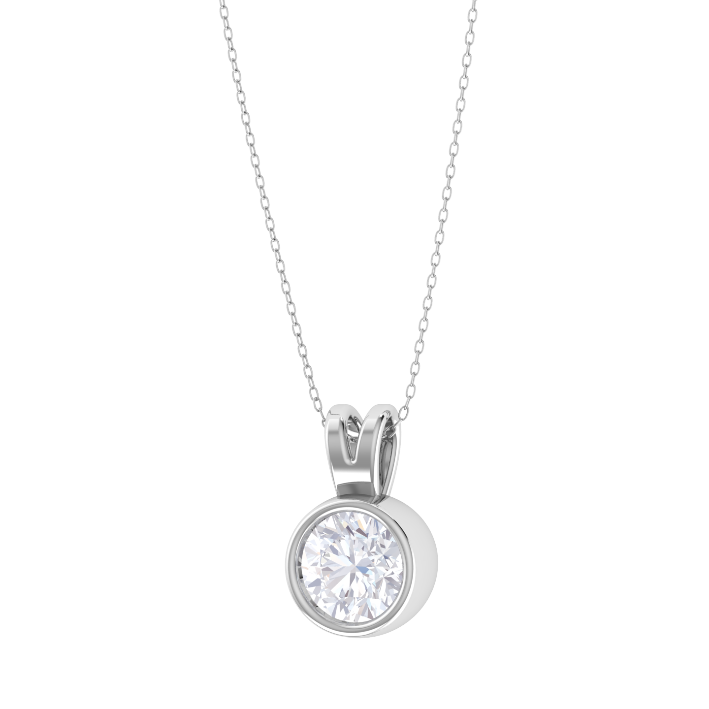 Round Lab Grown Diamond Solitaire Pendant