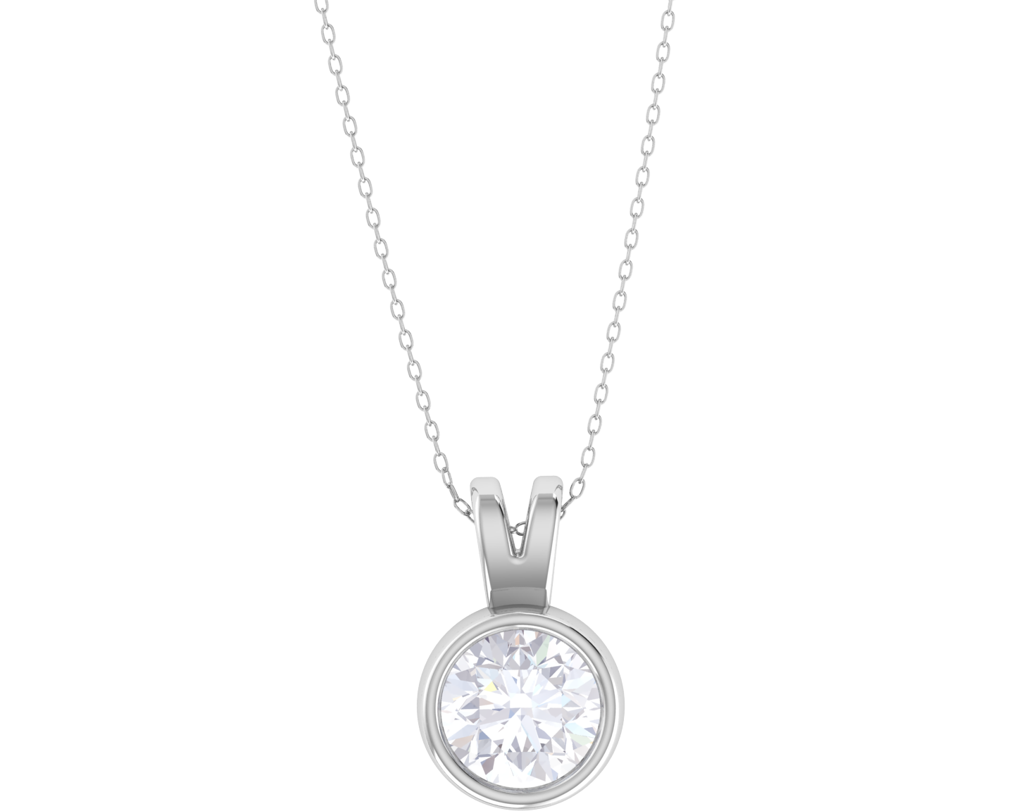 Round Lab Grown Diamond Solitaire Pendant