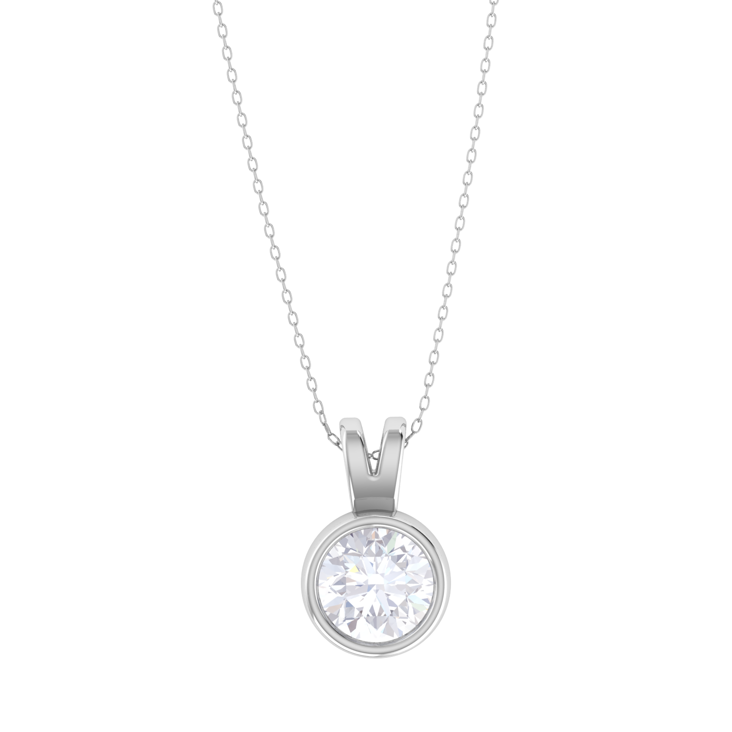 Round Lab Grown Diamond Solitaire Pendant