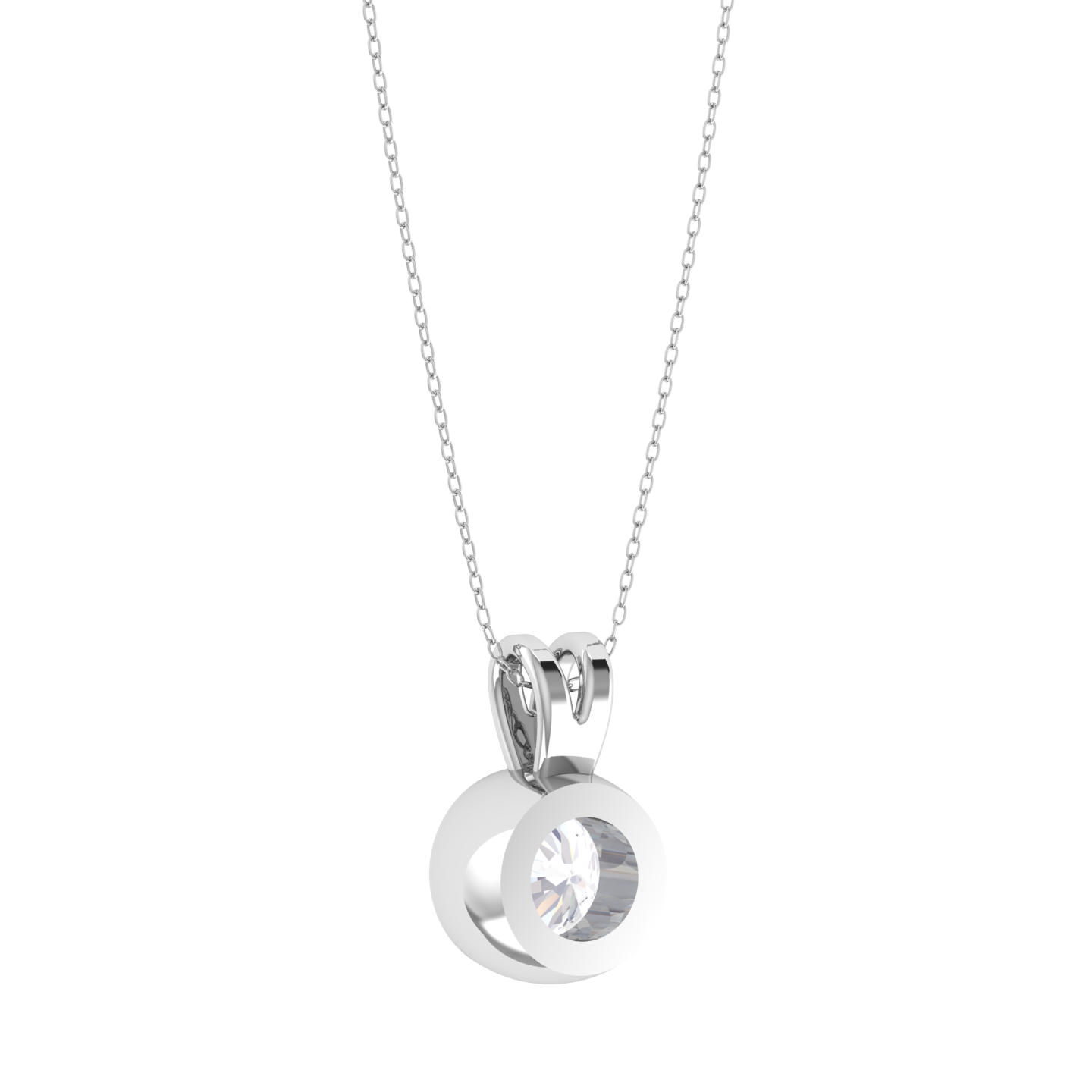 Round Lab Grown Diamond Solitaire Pendant