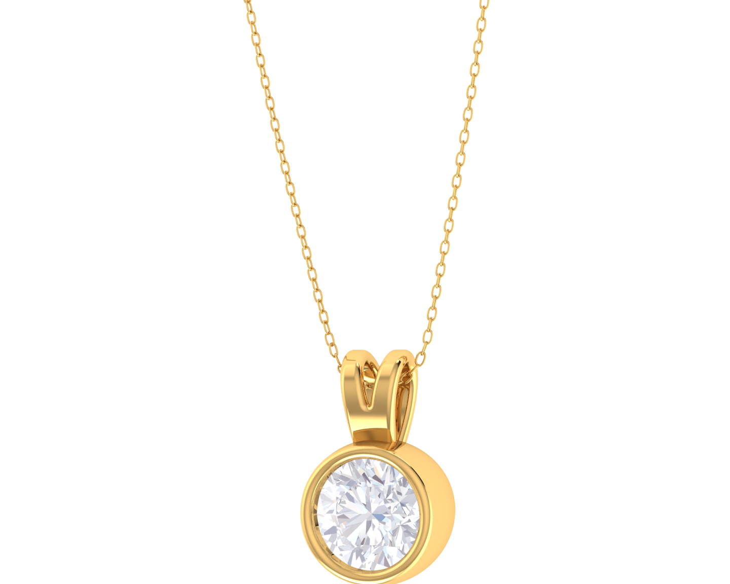 Round Lab Grown Diamond Solitaire Pendant