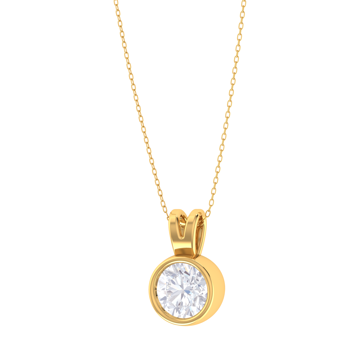 Round Lab Grown Diamond Solitaire Pendant