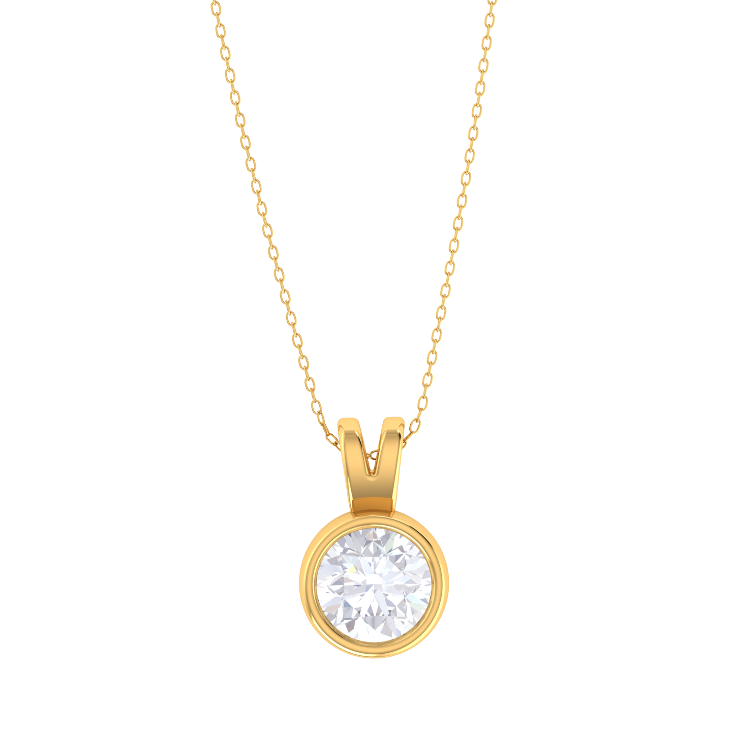 Round Lab Grown Diamond Solitaire Pendant