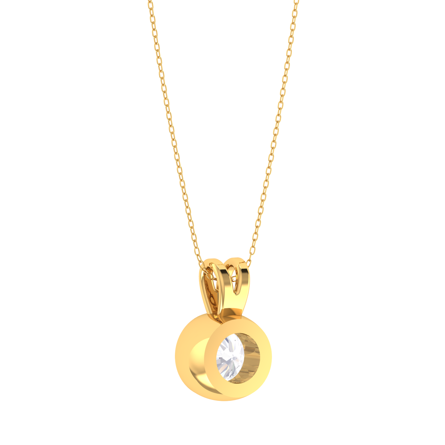 Round Lab Grown Diamond Solitaire Pendant