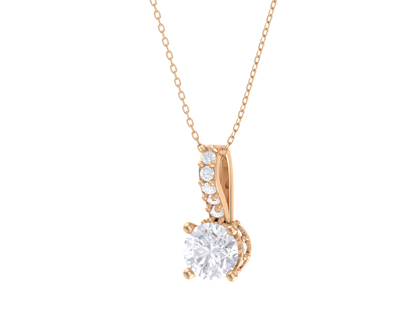 Round Lab Grown Diamond Solitaire Pendant