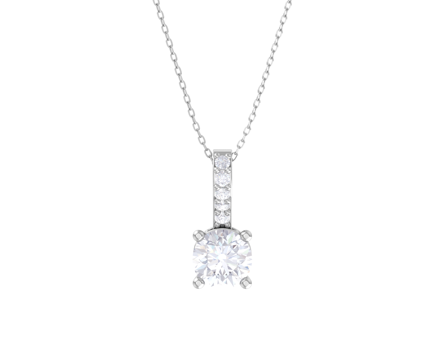 Round Lab Grown Diamond Solitaire Pendant