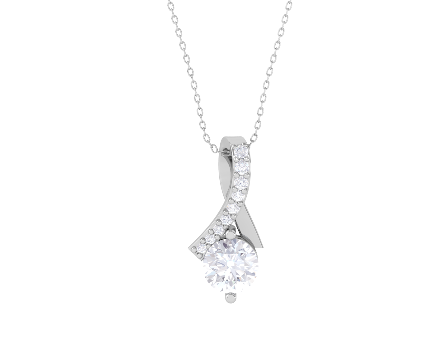 Round Lab Grown Diamond Solitaire Pendant