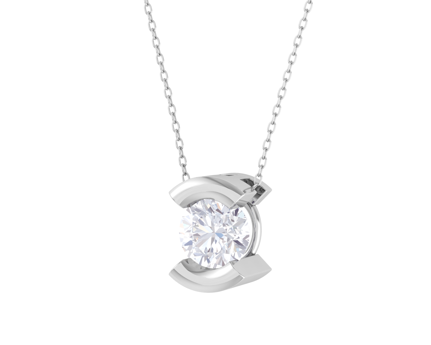 Round Lab Grown Diamond Solitaire Pendant