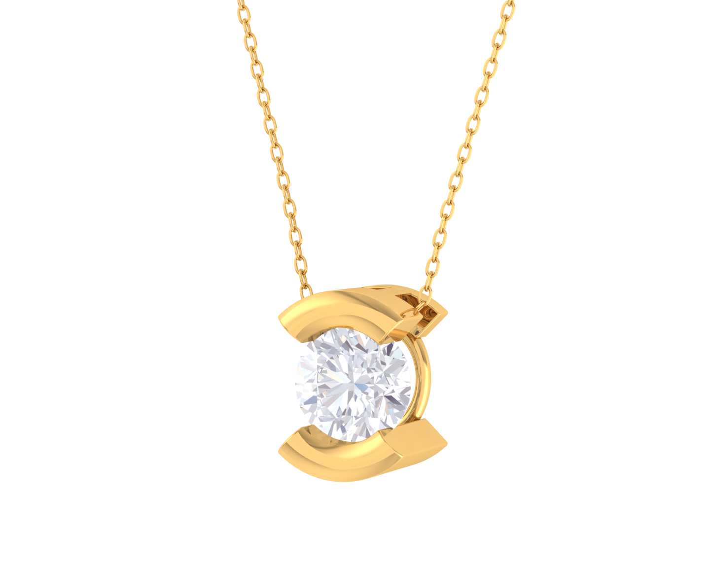 Round Lab Grown Diamond Solitaire Pendant