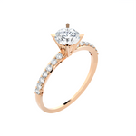 7/8 ctw Round Lab Grown Diamond Side Stone Engagement Ring