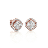 Round Lab Grown Diamond Halo Stud Earrings