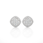 Round Lab Grown Diamond Halo Stud Earrings