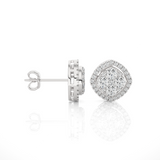 Round Lab Grown Diamond Halo Stud Earrings