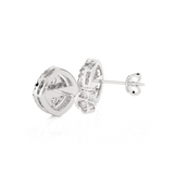 Round Lab Grown Diamond Halo Stud Earrings