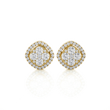 Round Lab Grown Diamond Halo Stud Earrings