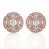 Round Lab Grown Diamond Halo Stud Earrings