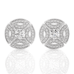 Round Lab Grown Diamond Halo Stud Earrings