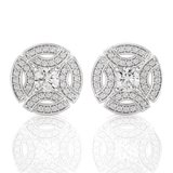 Round Lab Grown Diamond Halo Stud Earrings