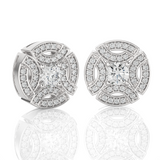 Round Lab Grown Diamond Halo Stud Earrings