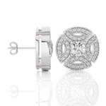 Round Lab Grown Diamond Halo Stud Earrings