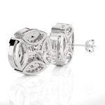 Round Lab Grown Diamond Halo Stud Earrings