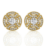 Round Lab Grown Diamond Halo Stud Earrings