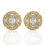 Round Lab Grown Diamond Halo Stud Earrings