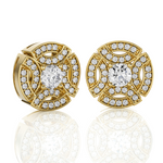 Round Lab Grown Diamond Halo Stud Earrings