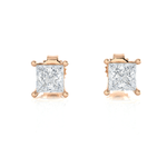 Princess-Cut Lab Grown Diamond Solitaire Stud Earrings