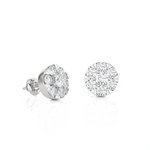 Round Lab Grown Diamond Halo Stud Earrings