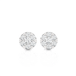 Round Lab Grown Diamond Halo Stud Earrings