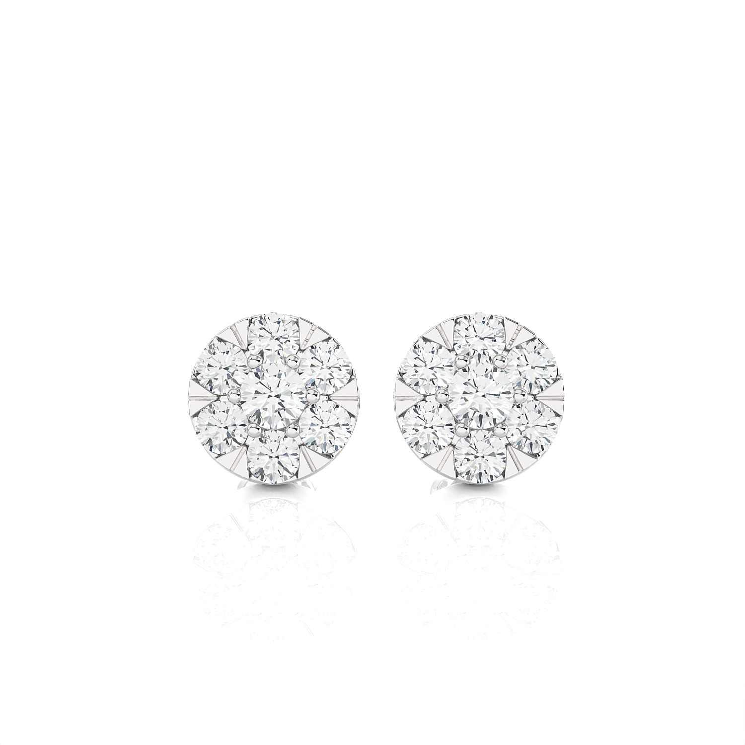 Round Lab Grown Diamond Halo Stud Earrings