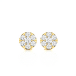 Round Lab Grown Diamond Halo Stud Earrings