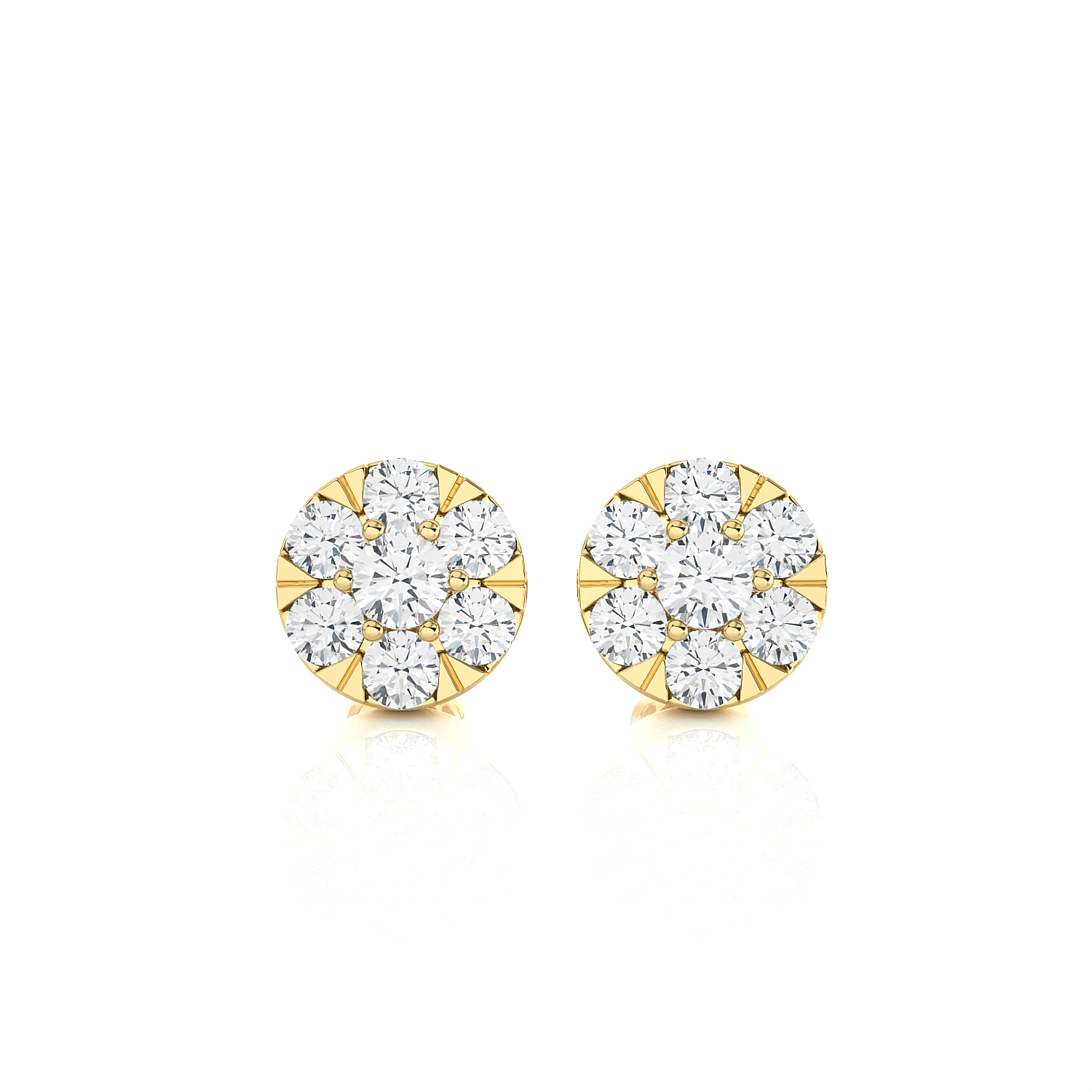 Round Lab Grown Diamond Halo Stud Earrings