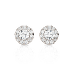 Round Lab Grown Diamond Halo Stud Earrings