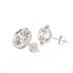 Round Lab Grown Diamond Halo Stud Earrings