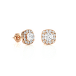 Round Lab Grown Diamond Halo Stud Earrings