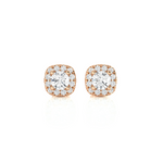 Round Lab Grown Diamond Halo Stud Earrings