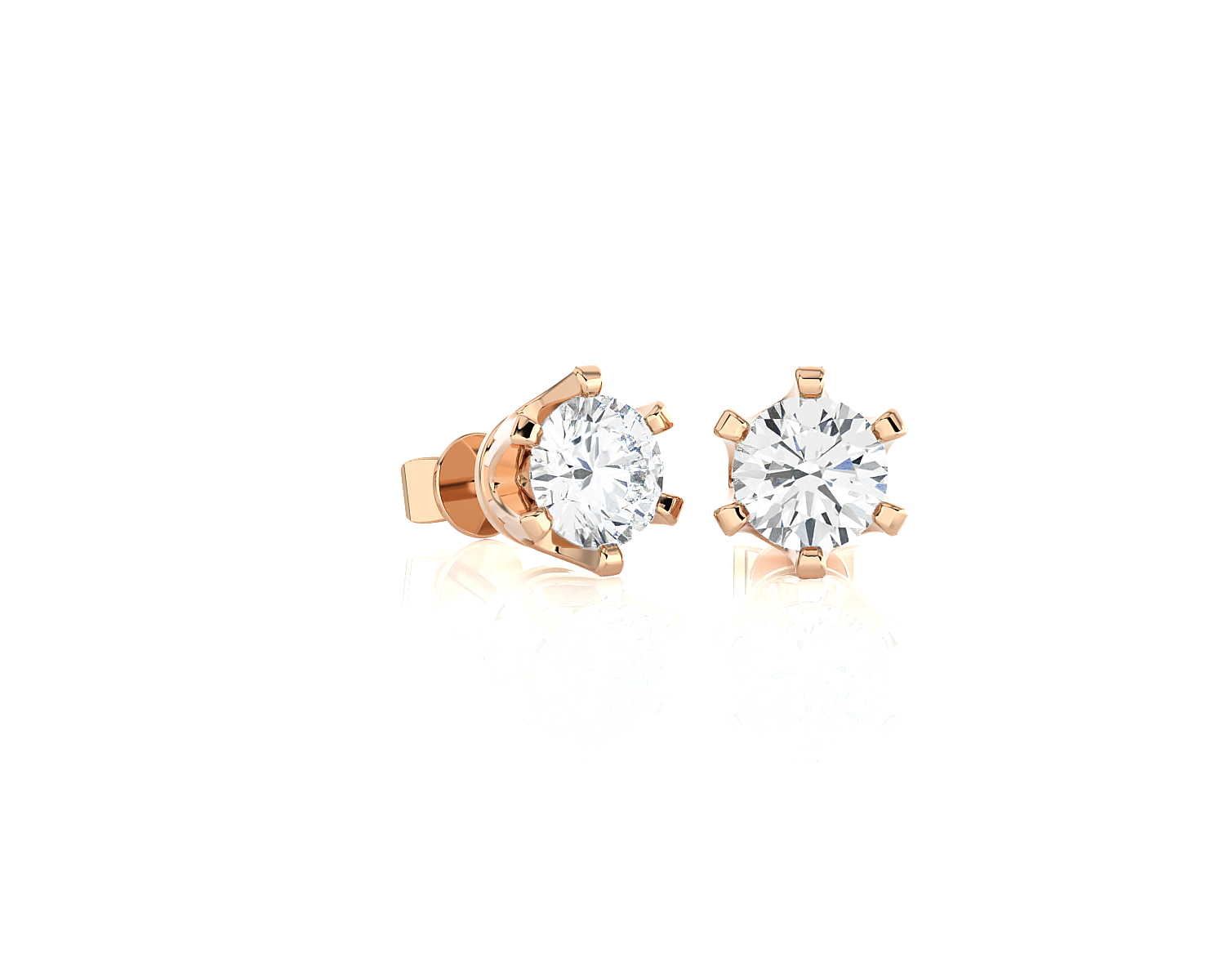 3/4 ctw Round Lab Grown Diamond Solitaire Stud Earrings