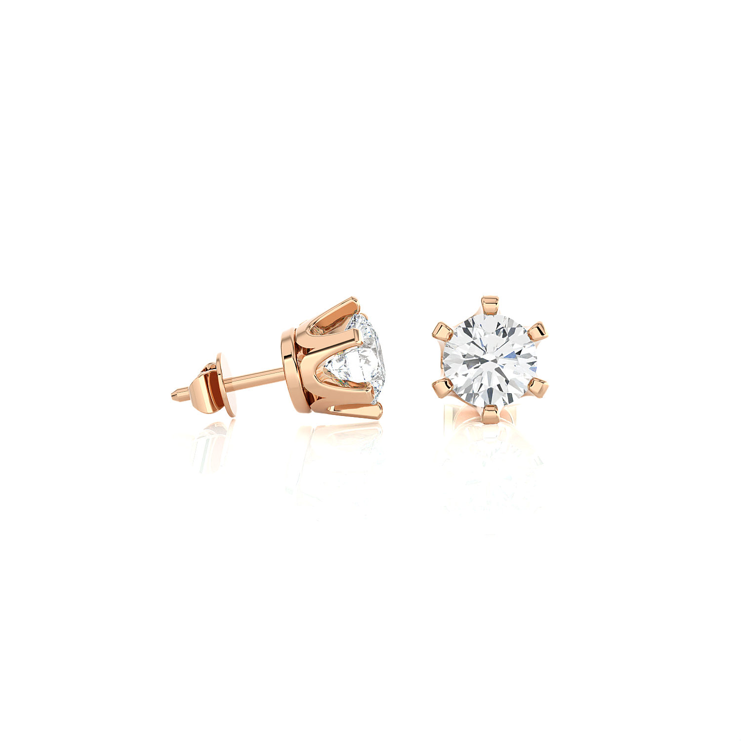 3/4 ctw Round Lab Grown Diamond Solitaire Stud Earrings