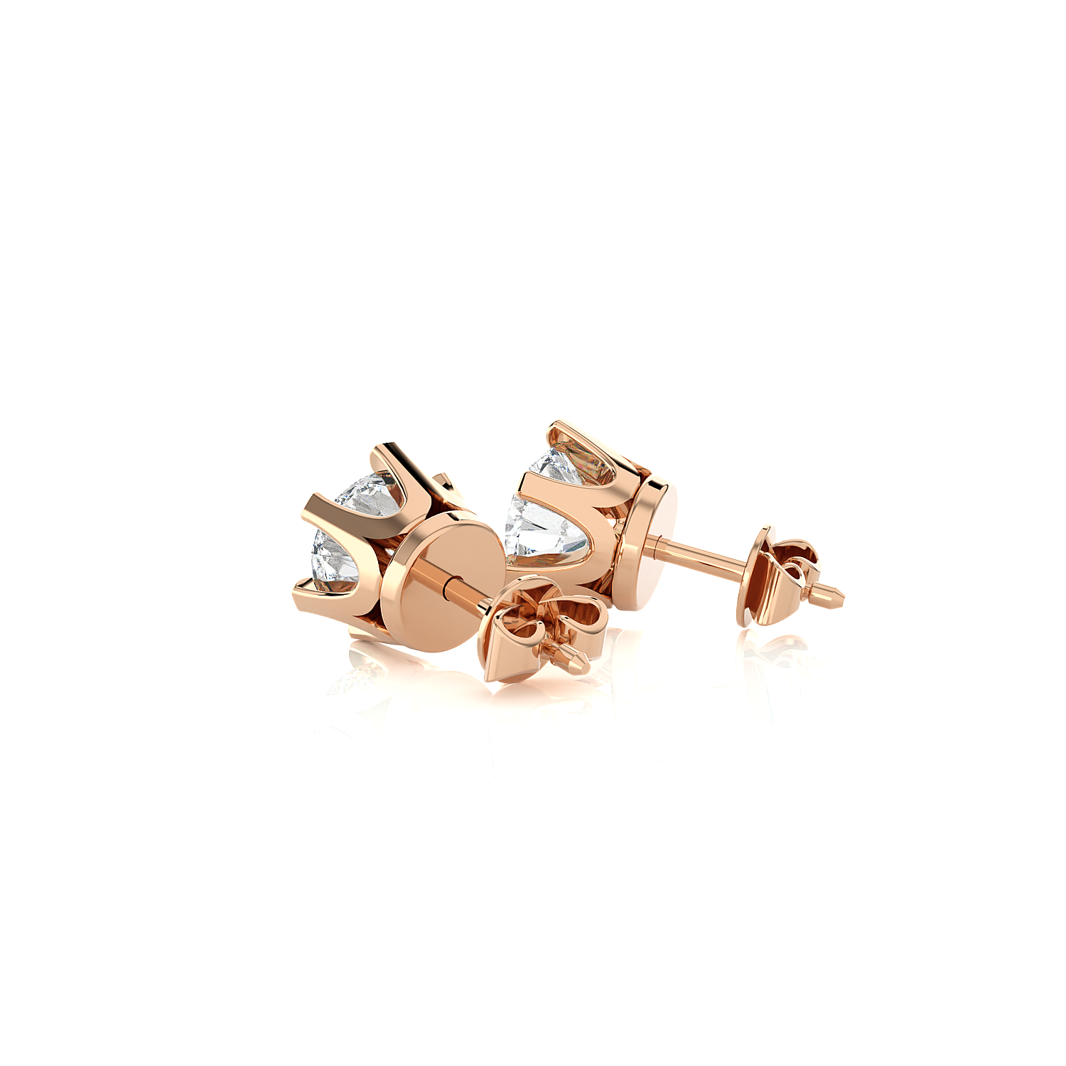 3/4 ctw Round Lab Grown Diamond Solitaire Stud Earrings