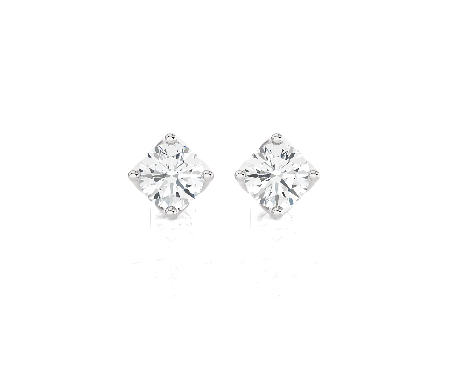 1 ctw Round Lab Grown Diamond Solitaire Stud Earrings