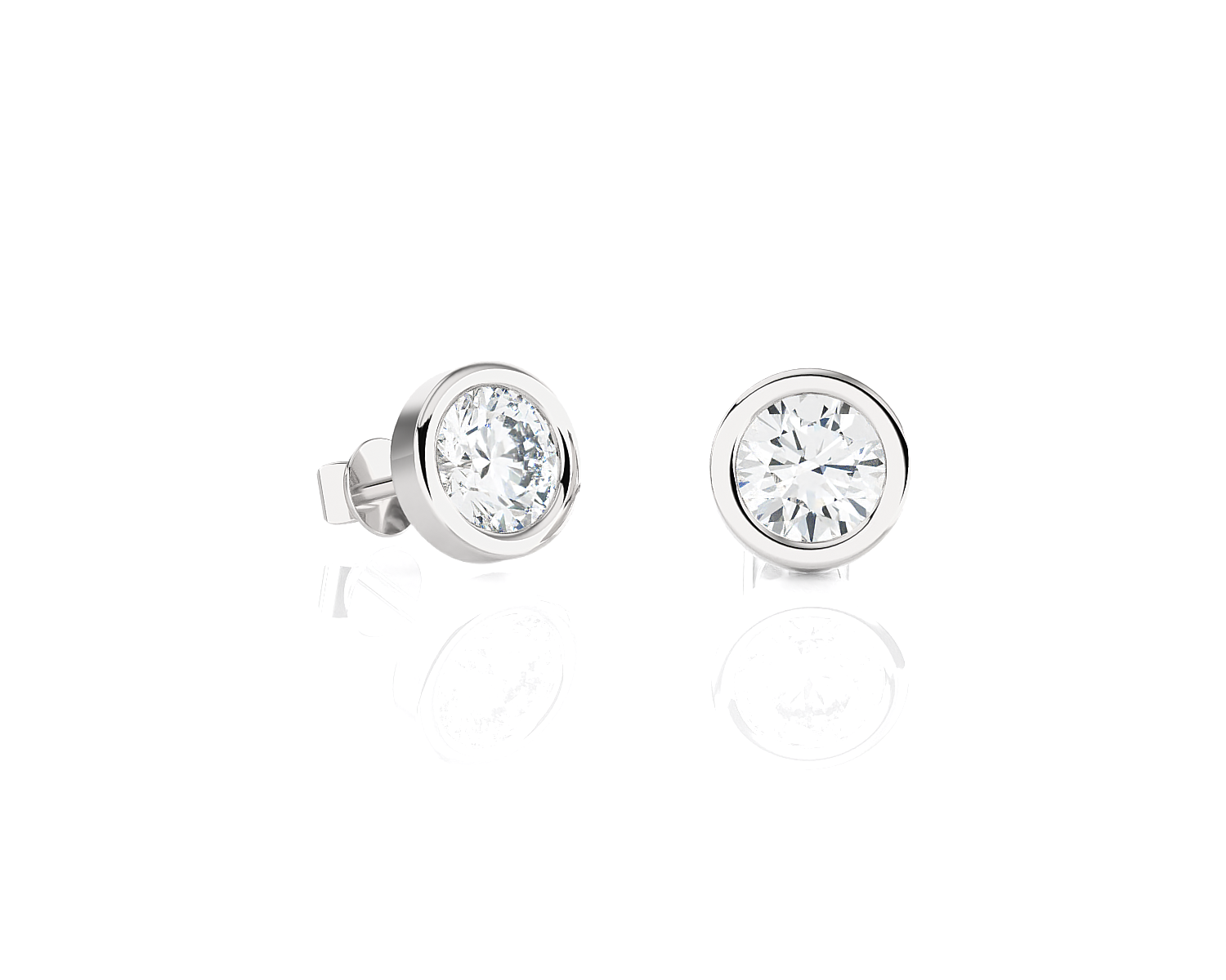 3/4 ctw Round Lab Grown Diamond Bezel Set Solitaire Stud Earrings