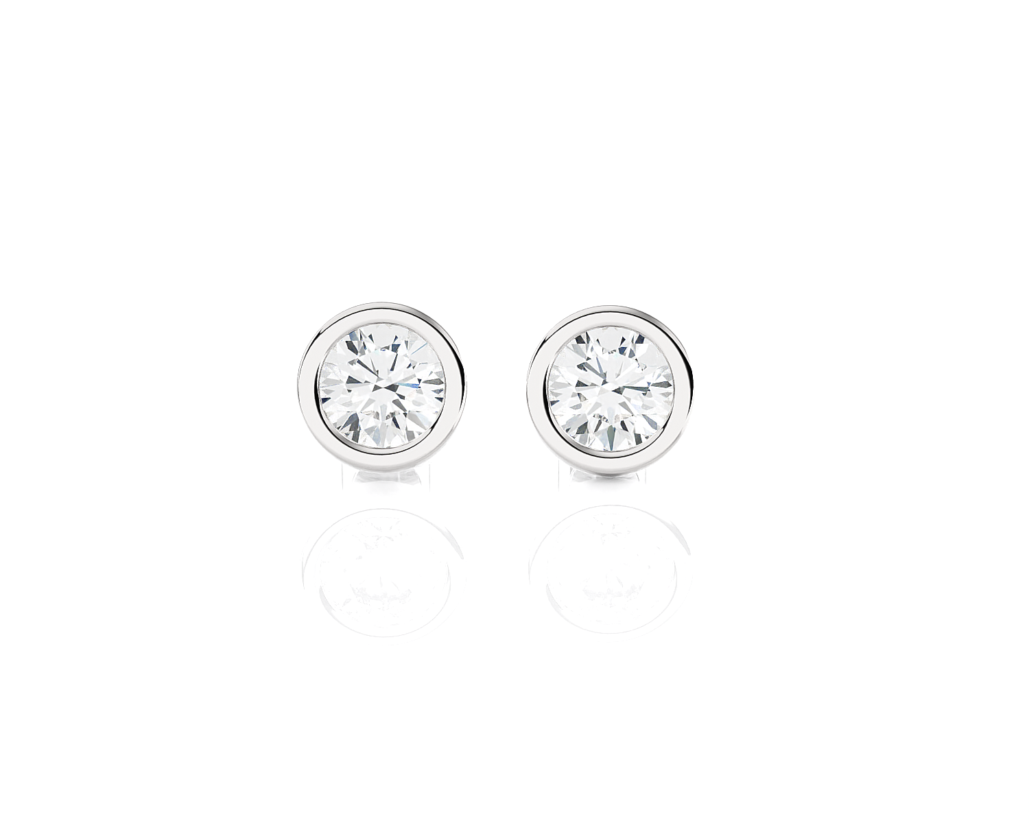 3/4 ctw Round Lab Grown Diamond Bezel Set Solitaire Stud Earrings