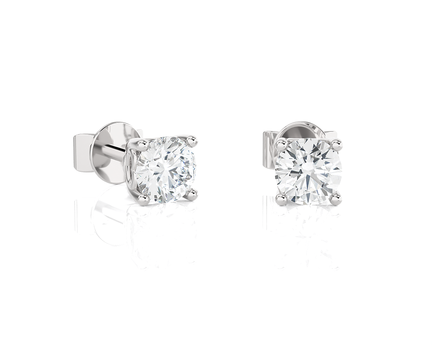 Round Lab Grown Diamond Solitaire Stud Earrings