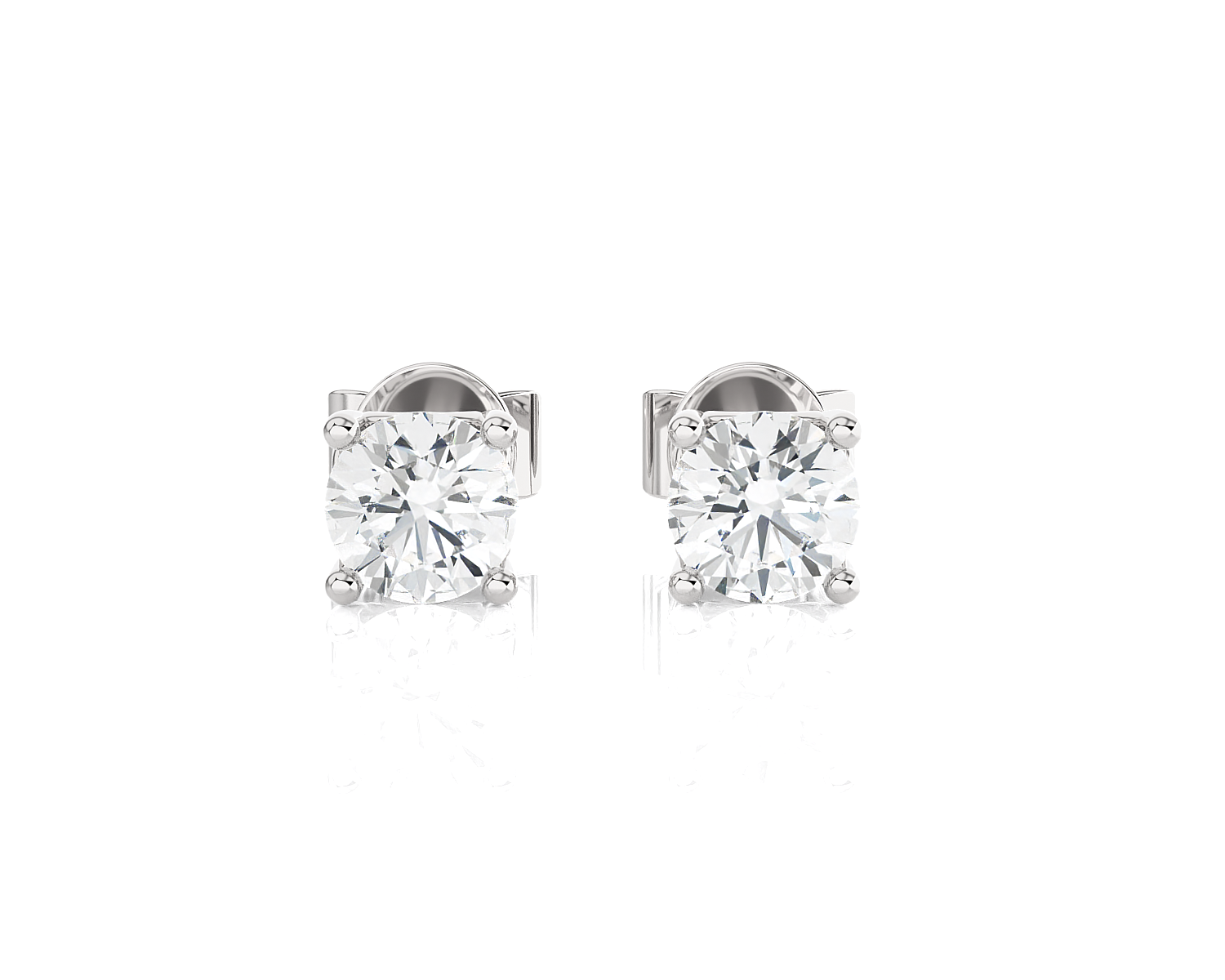 Round Lab Grown Diamond Solitaire Stud Earrings