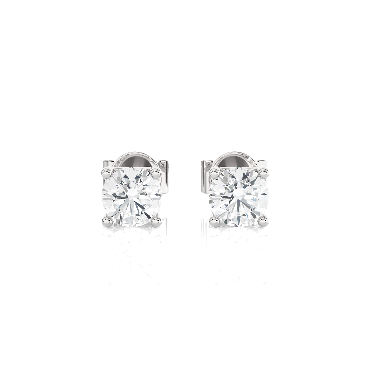 Round Lab Grown Diamond Solitaire Stud Earrings