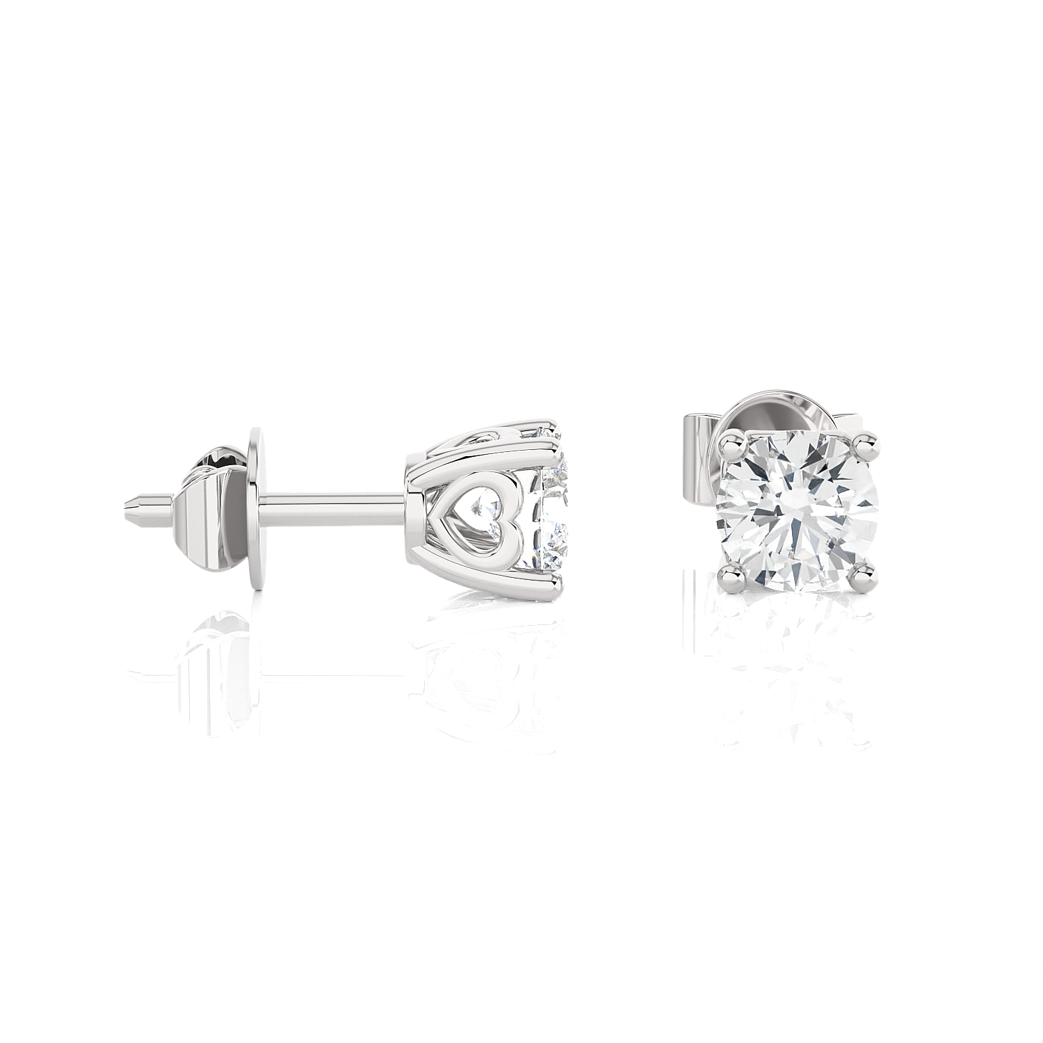 Round Lab Grown Diamond Solitaire Stud Earrings