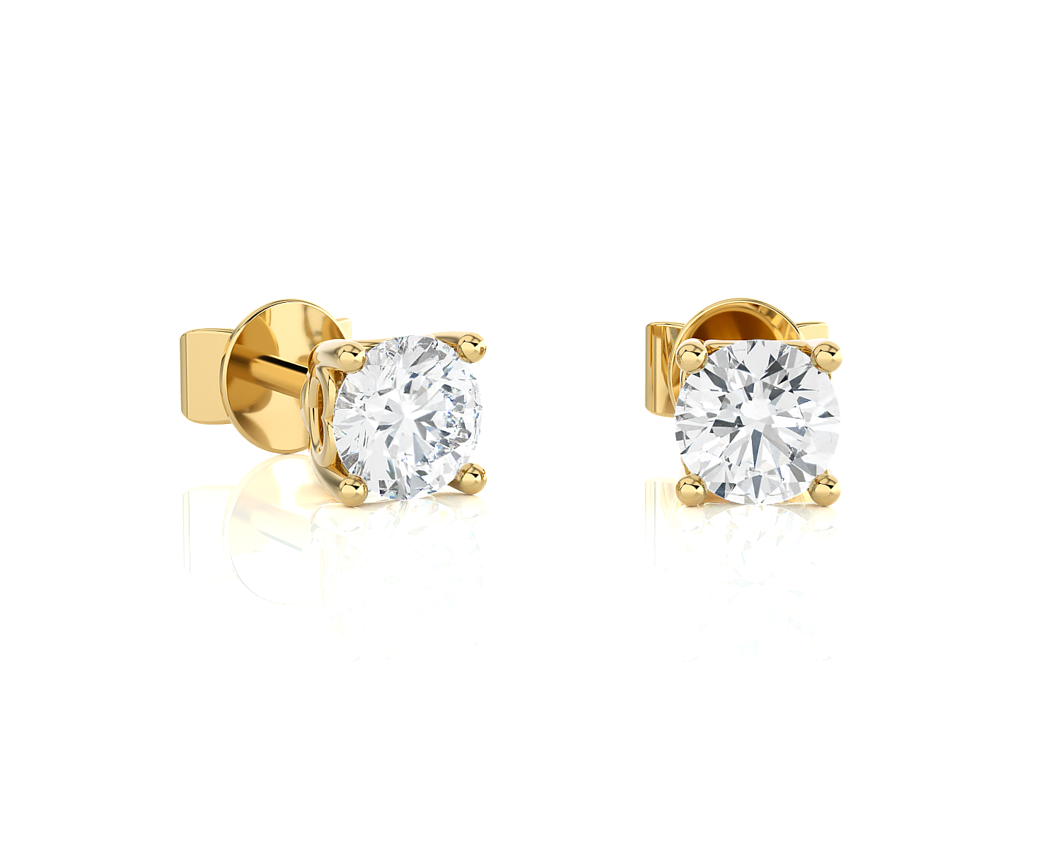 Round Lab Grown Diamond Solitaire Stud Earrings