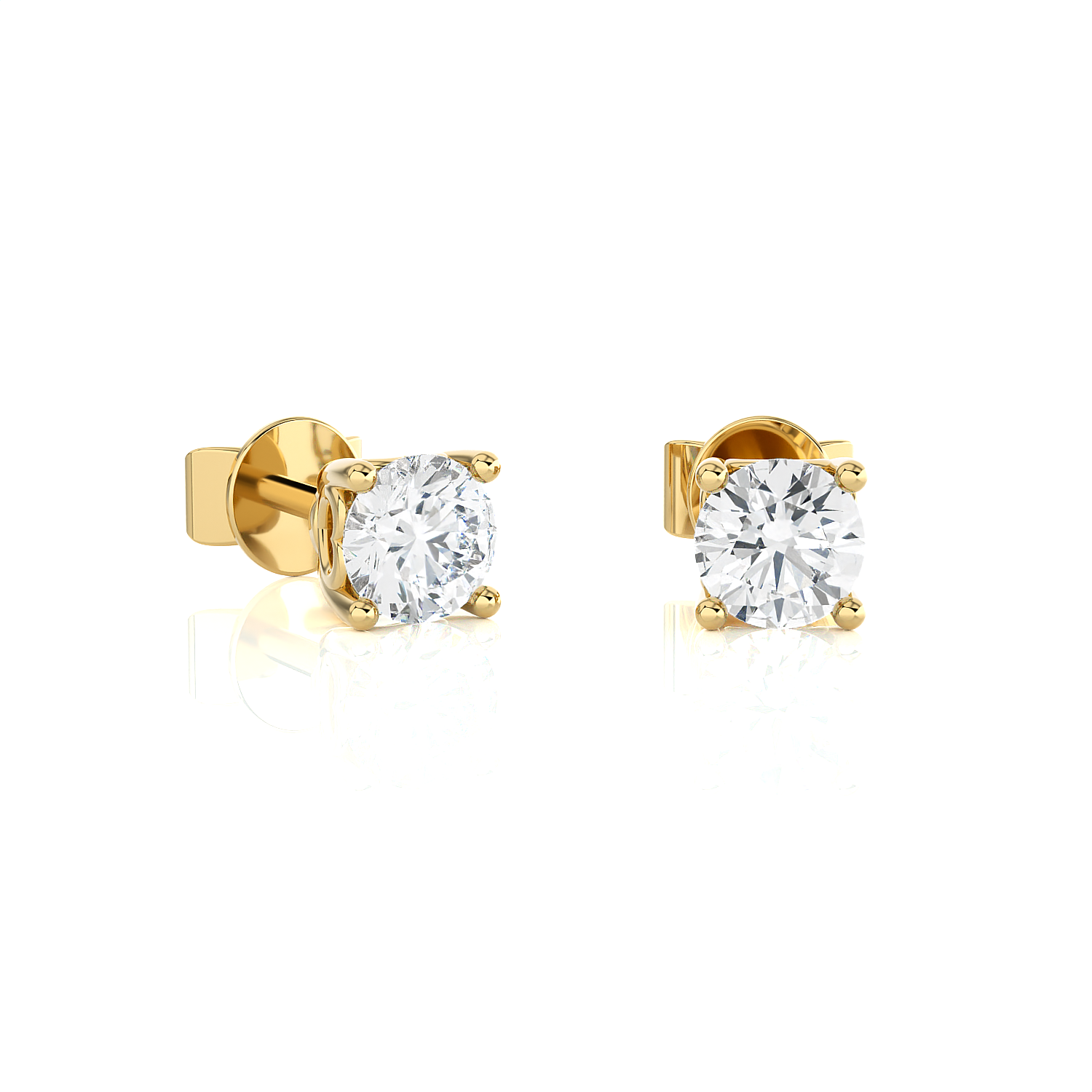 Round Lab Grown Diamond Solitaire Stud Earrings